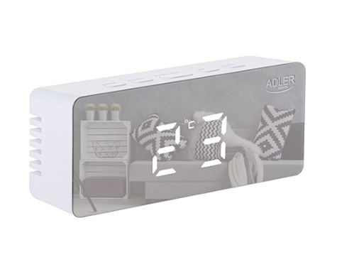 biały budzik cyfrowy Adler AD 1189W LED